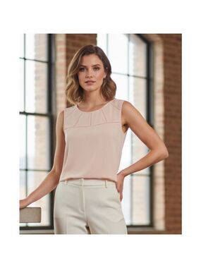 LOFT Pale Pink Sleeveless Chiffon Top Size M